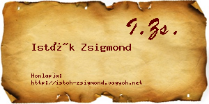 Istók Zsigmond névjegykártya